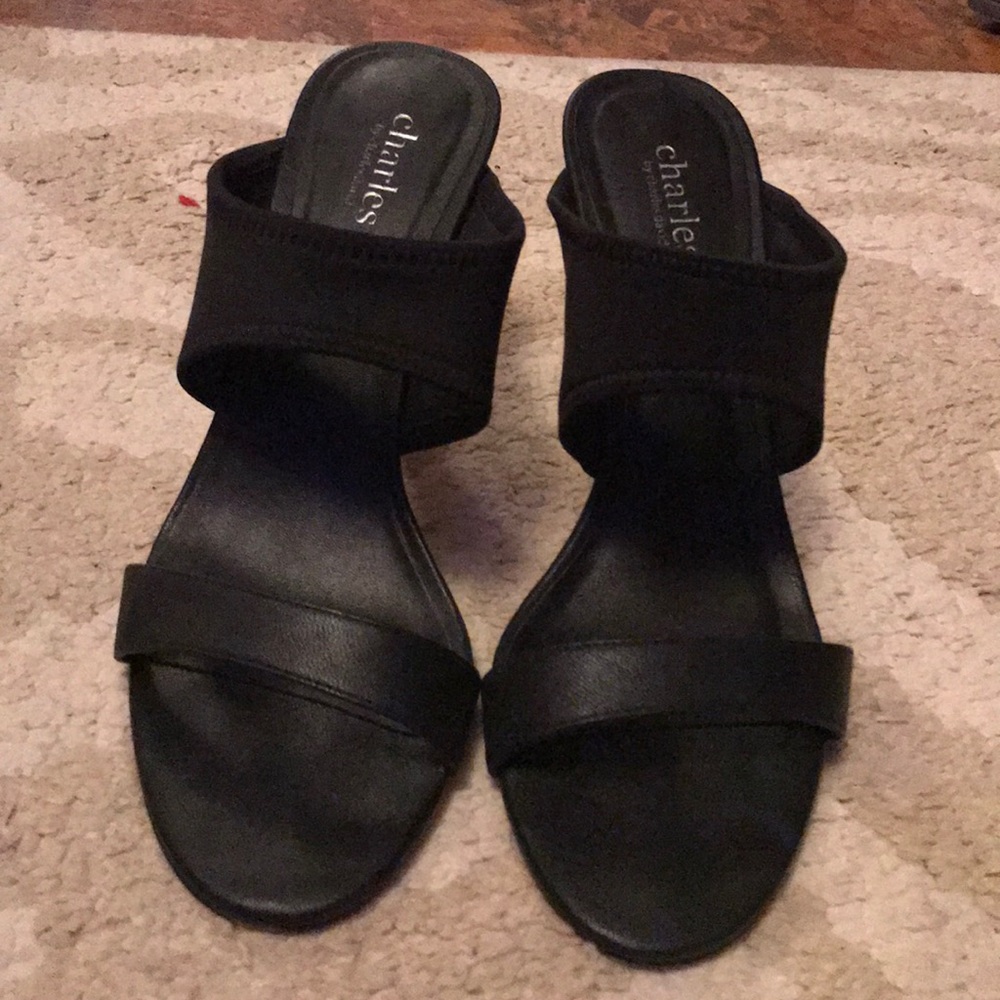 Black Charles David heel sandals size 9